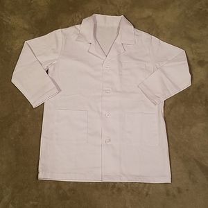 Hand-made organic cotton little-kids dress-up doctor coat/ lab coat.